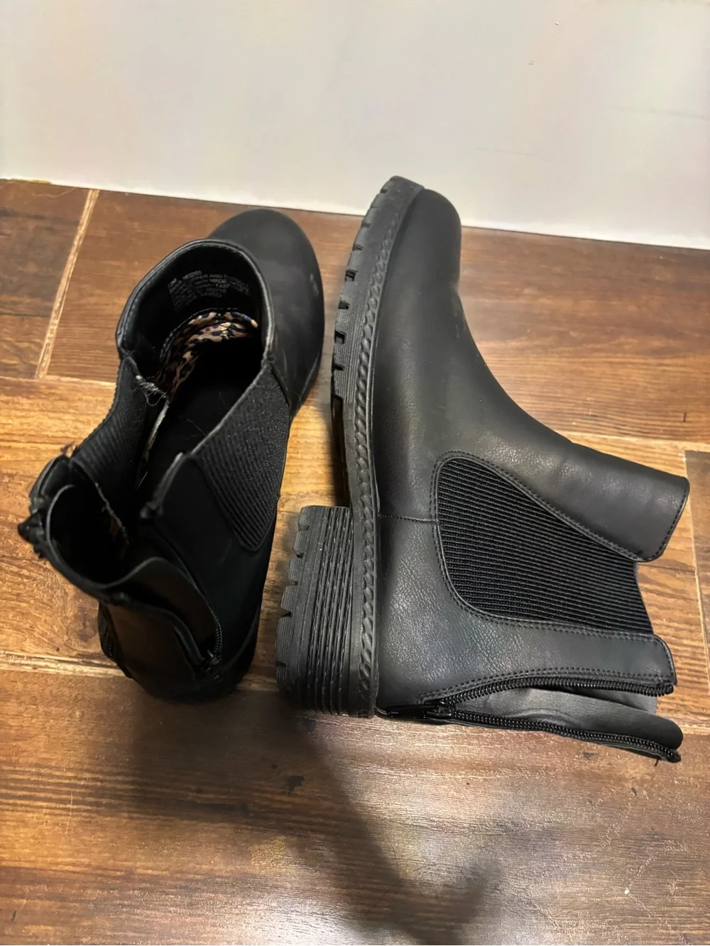 Women’s Black Chelsea Booties with Easy Zip